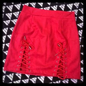 RED boutique suede mini skirt ❤️